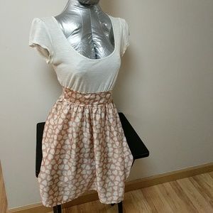 Scoop neck tunic with satin skirt